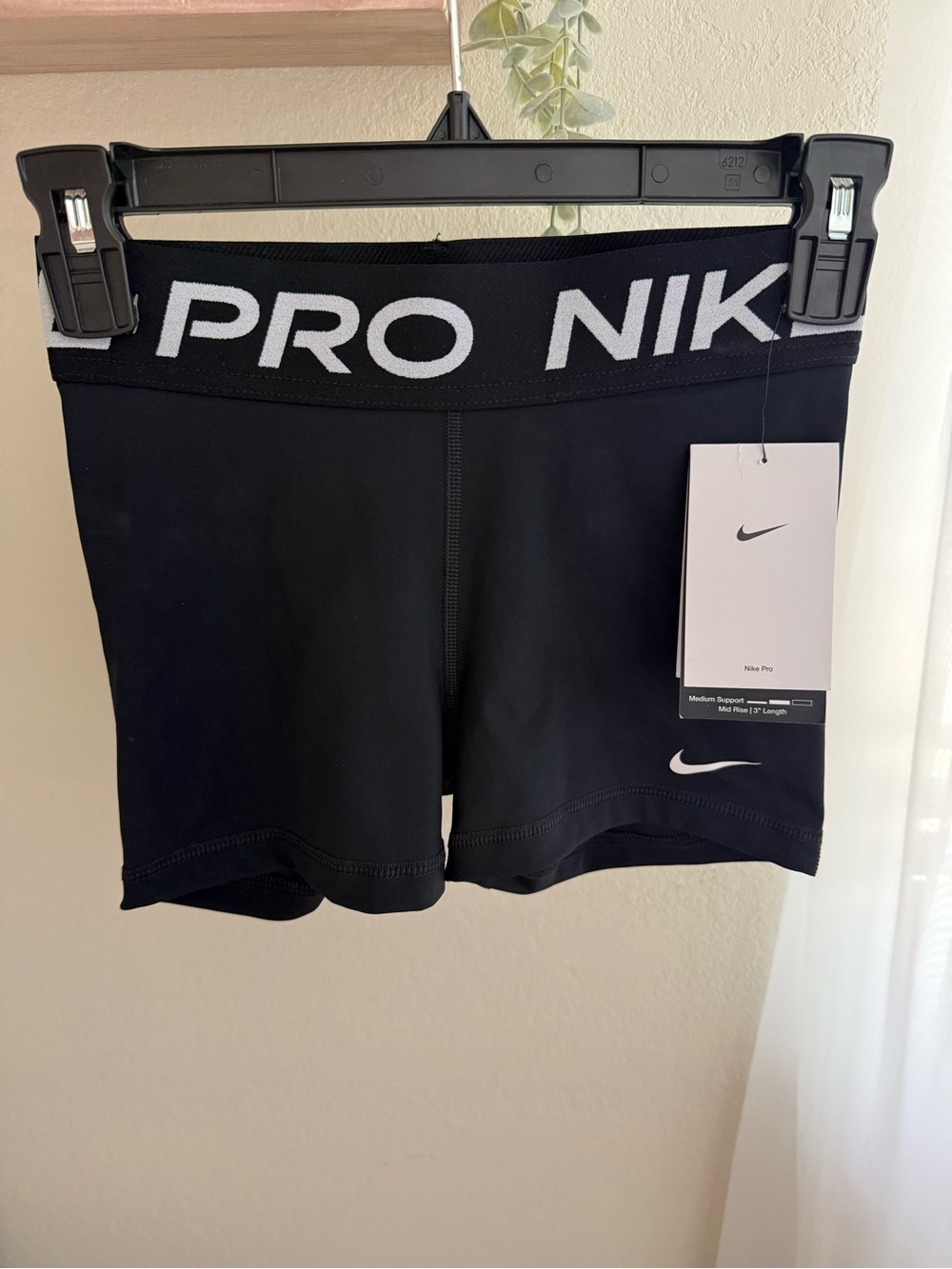 Nike Pro Black Women's Compression Training Shorts with White Logo